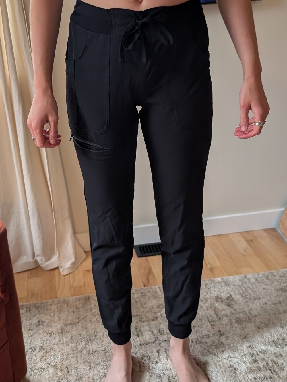 Scrubs Women's Black Drawstring Jogger Scrub Pants